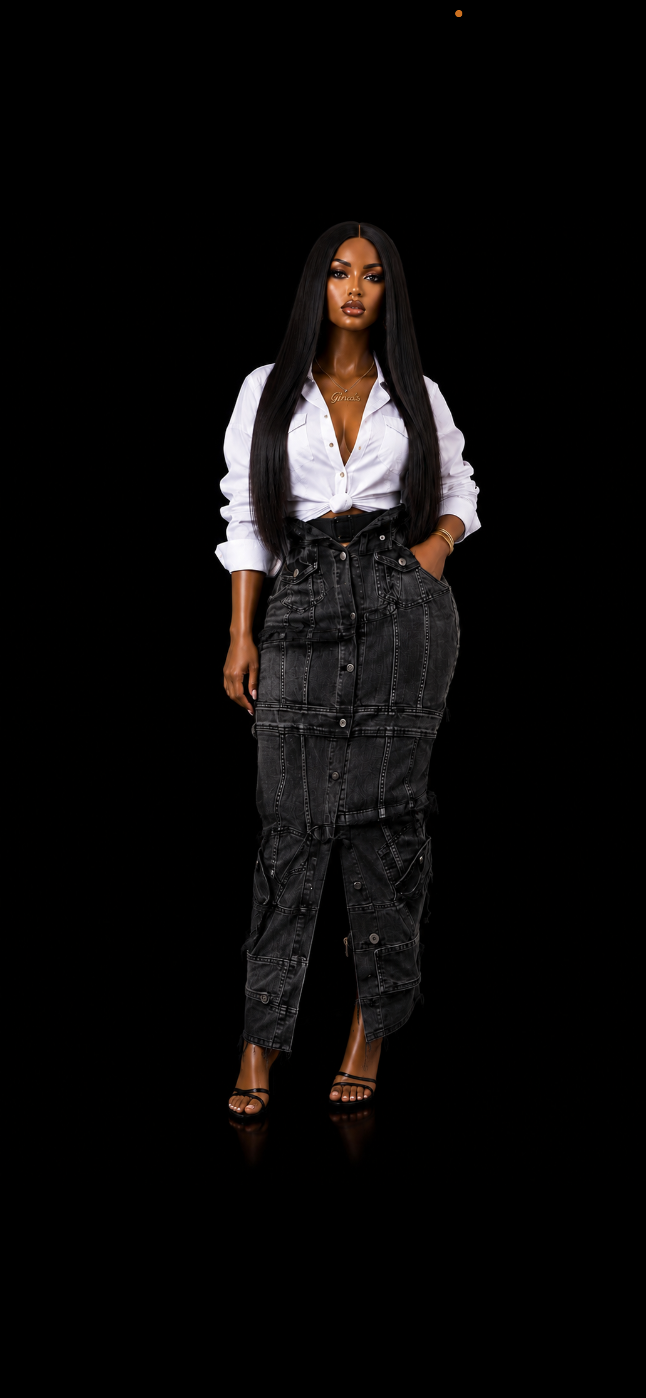 Black Demin Maxi Skirt